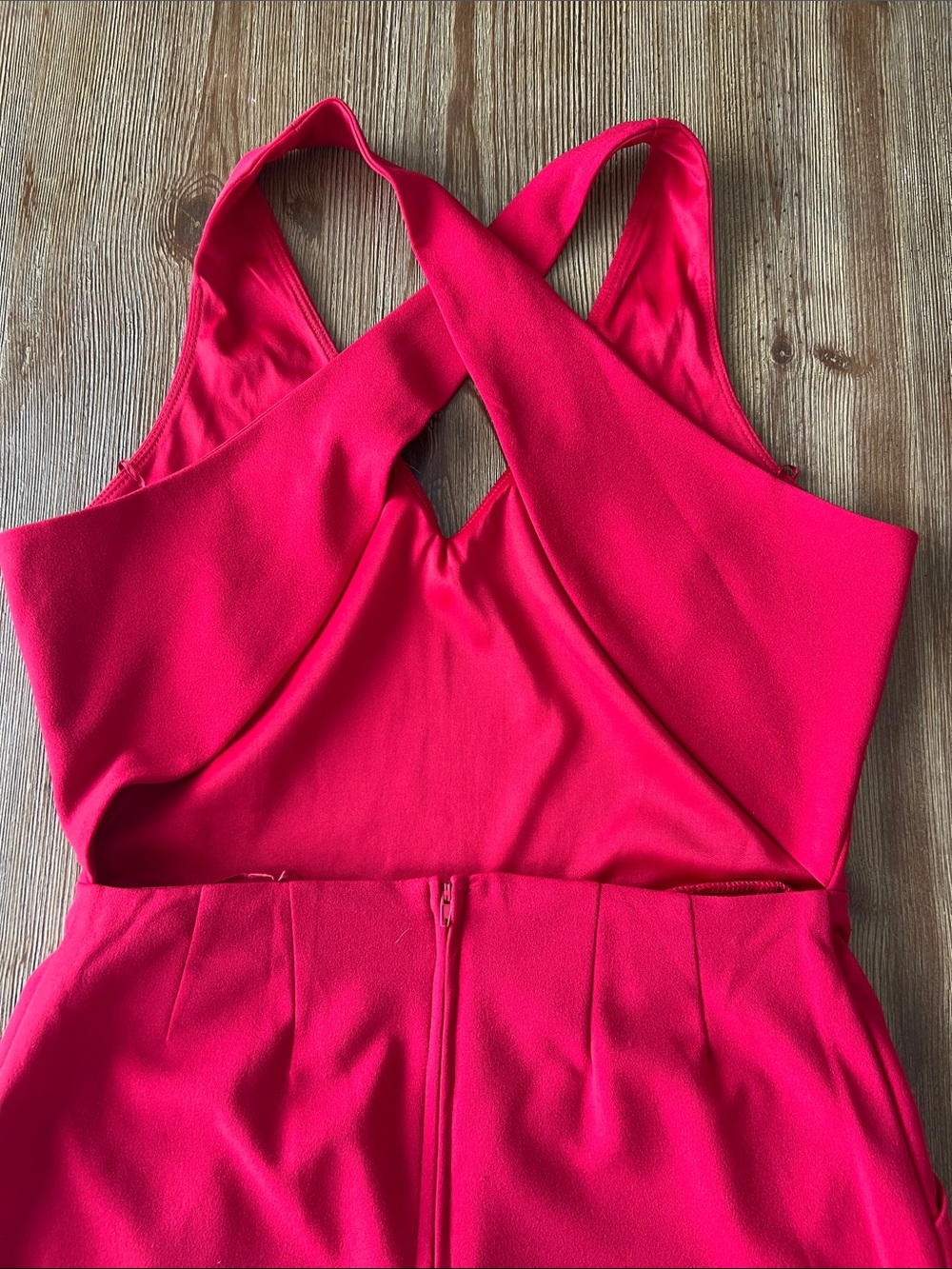 NWT Bright Red Cross-Back Romper - Picture 6 of 7
